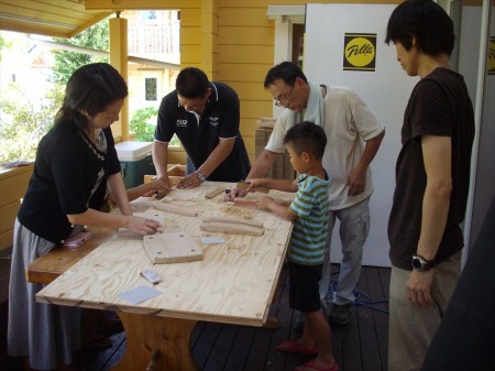 関西展示場　スツール展と親子木工教室